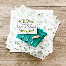Load image into Gallery viewer, Bloomin' good teacher gift basket kit, tissue paper, basket, clothespin and tag