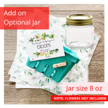 Load image into Gallery viewer, helping me bloom gift basket kit with jar add on