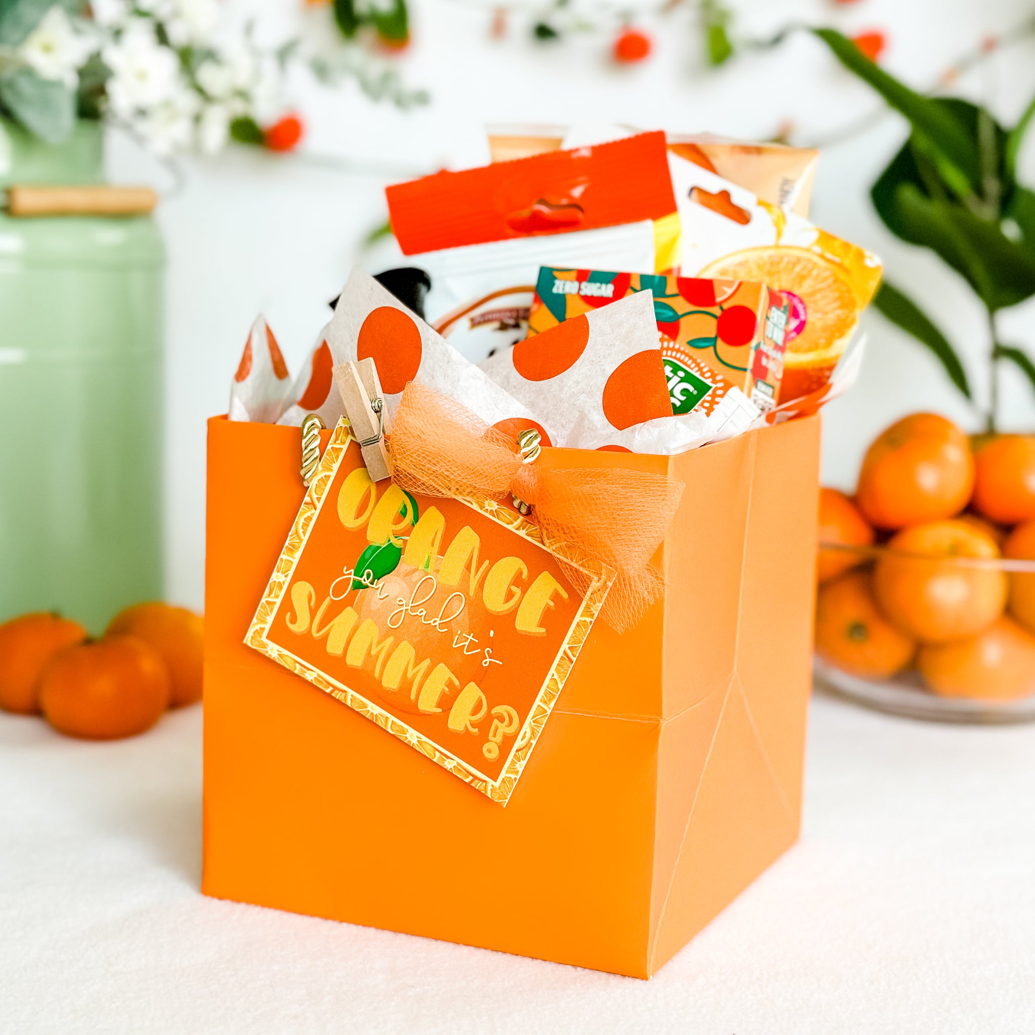 Orange Gift Box Orange You Glad Its Summer Orange Snack Box Care Package  Summer Gifts Basket Gifts for Red Heads, Orange Themed Box 