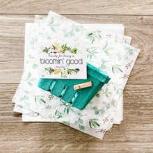 Load image into Gallery viewer, Bloomin&#39; good teacher gift basket kit, tissue paper, basket, clothespin and tag
