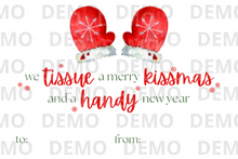 Load image into Gallery viewer, CUSTOMIZABLE We Tissue a Merry Kissmas gift tags (Cozy Christmas)--INSTANT DOWNLOAD
