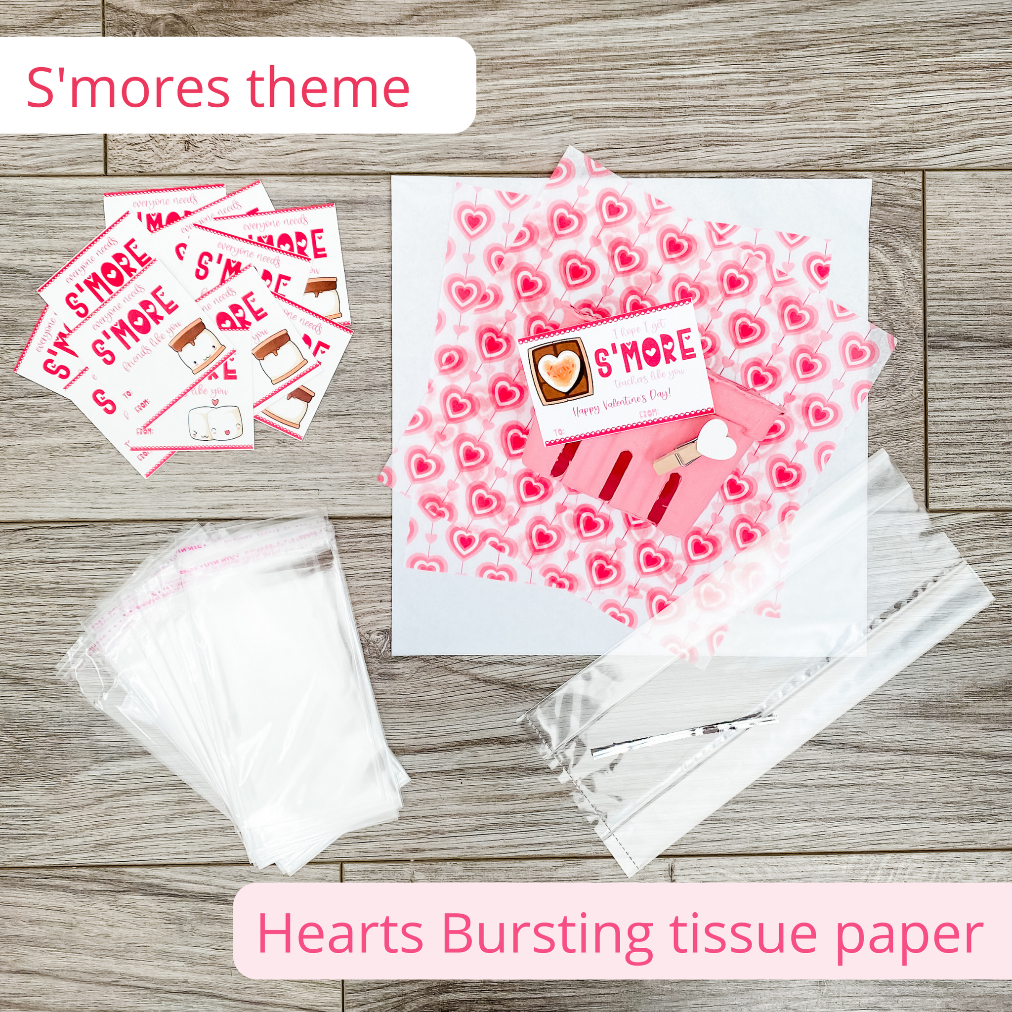 Class Valentine Kit (S'Mores & Tickled Pink)--INCLUDES TEACHER VALENTINE!