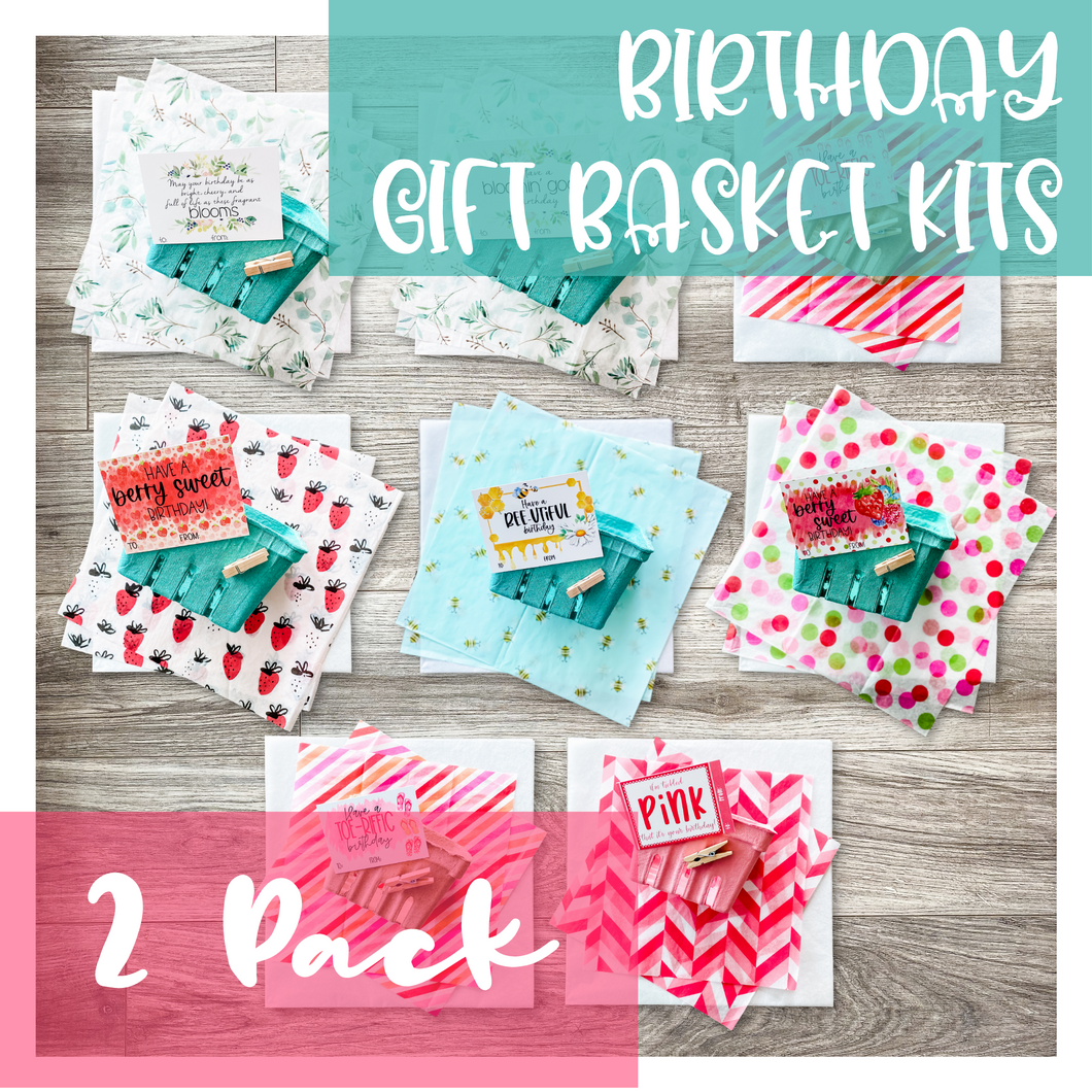 Birthday Gift Basket Kits - 2 PACK (Mix and match styles and sizes)