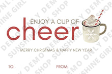 Load image into Gallery viewer, CUSTOMIZABLE Cup of Cheer Gift Tags (Modern Style)--INSTANT DOWNLOAD
