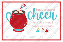 Load image into Gallery viewer, CUSTOMIZABLE Cup of Cheer Gift Tags (Merry &amp; Bright)--INSTANT DOWNLOAD
