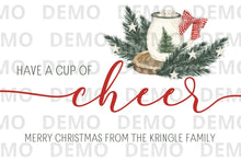 Load image into Gallery viewer, CUSTOMIZABLE Cup of Cheer Tags (Cozy Christmas)--INSTANT DOWNLOAD
