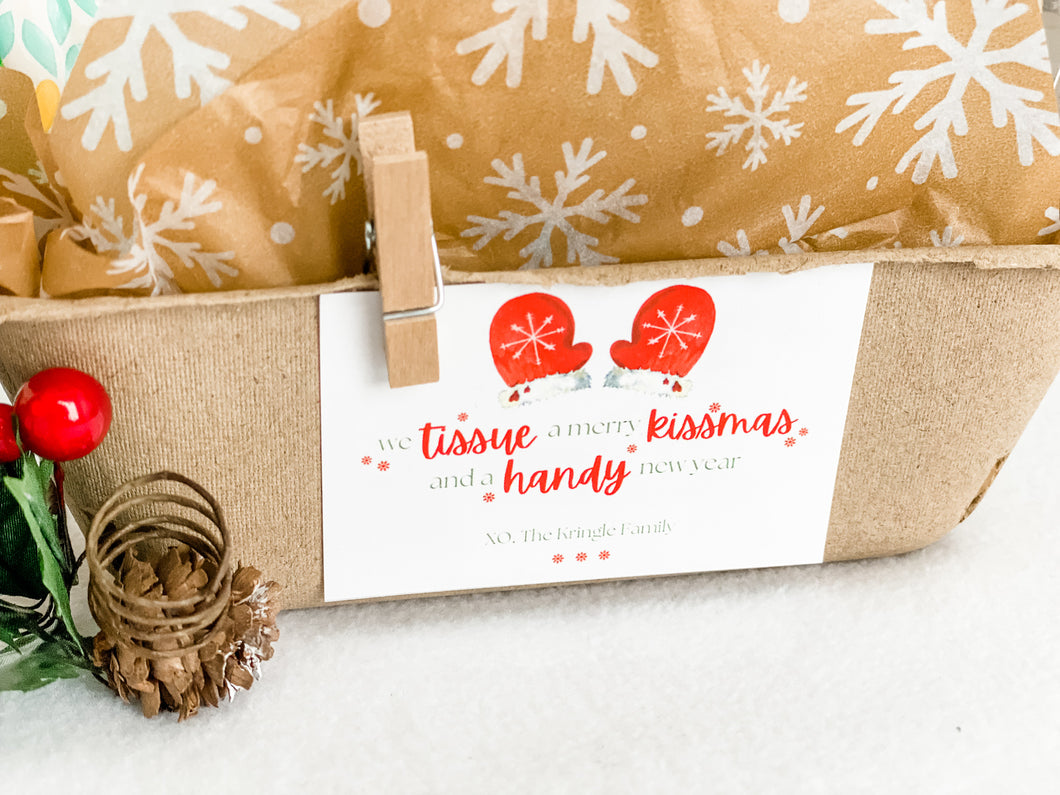 CUSTOMIZABLE We Tissue a Merry Kissmas gift tags (Cozy Christmas)--INSTANT DOWNLOAD