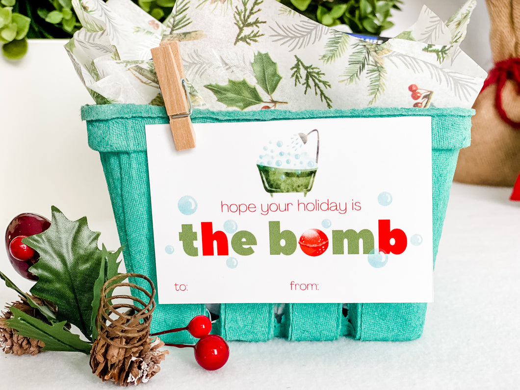 CUSTOMIZABLE Bath Bomb Christmas/Holiday Gift Tags-INSTANT DOWNLOAD